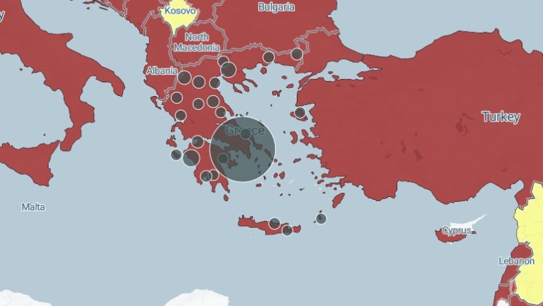 Ο διαδραστικός χάρτης εξάπλωσης του κορονοϊού στην Ελλάδα (pic)