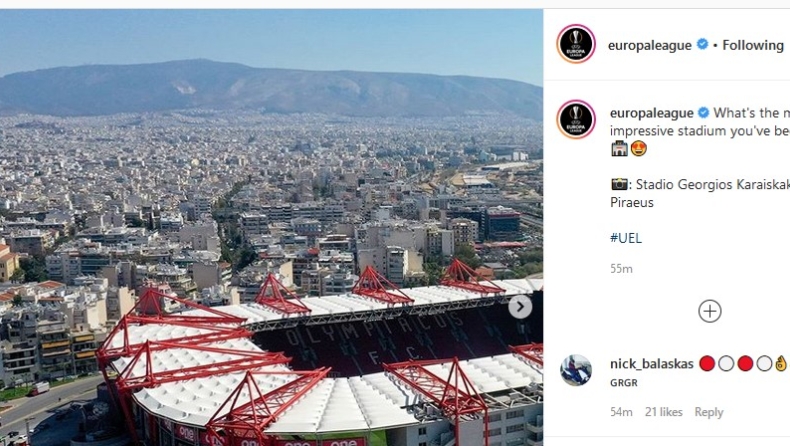 Το Instagram του Europa League σε καλεί να επιλέξεις το ωραιότερο στάδιο με φωτογραφία του «Γ. Καραϊσκάκης»! (pic)