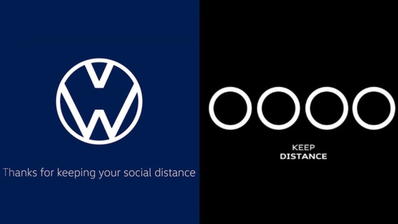 Η κοινωνική απόσταση μέσα από τα λογότυπα των Audi και VW (vids)