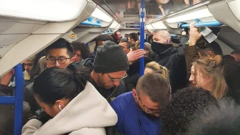 Κορονοϊός: Απίστευτες εικόνες στο μετρό του Λονδίνου, ο ένας πάνω στον άλλον! (pics & vid)