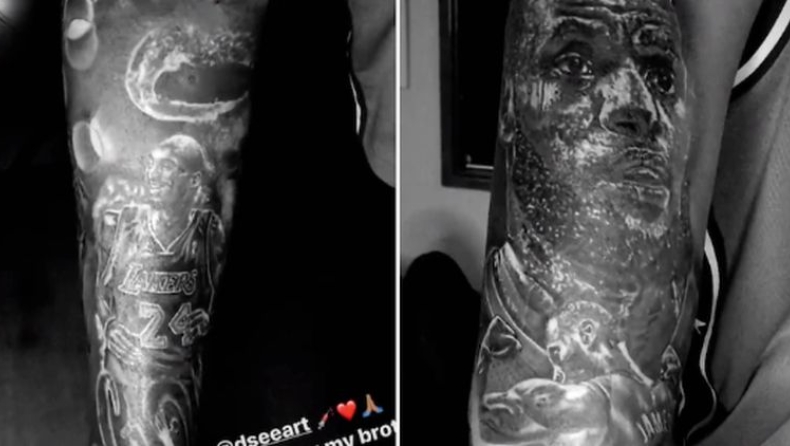 Κύργιος: Ο Νικ «χτύπησε» τατουάζ με τις μορφές των Κόμπε και ΛεΜπρον (pics & vids)