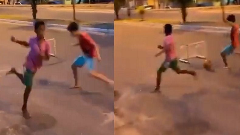 Βραζιλία: Ο μικρός που έγινε viral με το τρομερό γκολ στο δρόμο (vid)