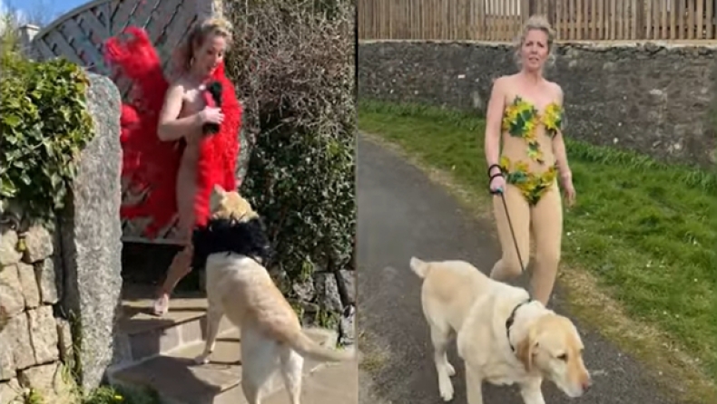 Χορεύτρια φοράει κάθε μέρα διαφορετική στολή για να πάει τον σκύλο της βόλτα (vid)