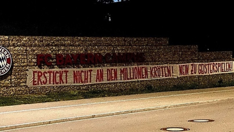 Bundesliga – Πανό κατά της επανέναρξης: «Μην πνιγείτε στα εκατομμύρια σας» (pics)
