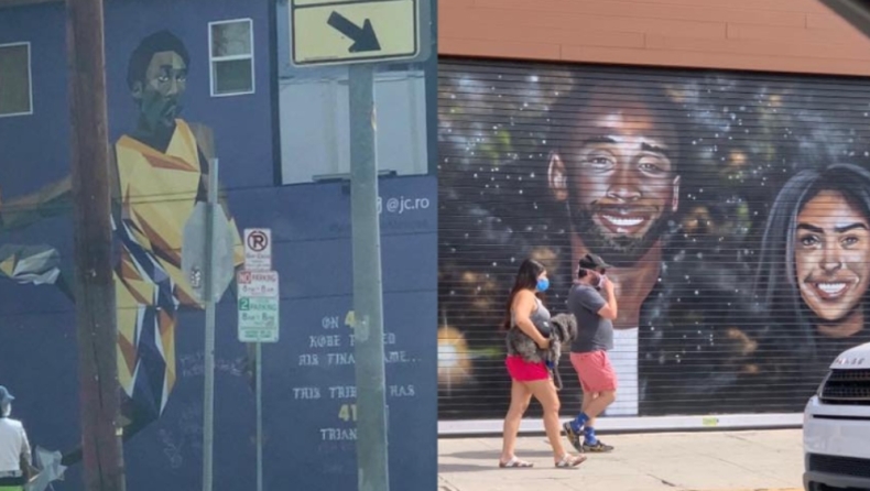 Λος Άντζελες: Οι δρόμοι γέμισαν graffiti, αλλά εκείνα του Κόμπι και της Τζίτζι παρέμειναν... καθαρά! (pics)