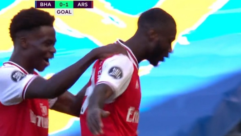 Μπράιτον – Άρσεναλ: Γκολάρα του Πεπέ για το 0-1 (vid)
