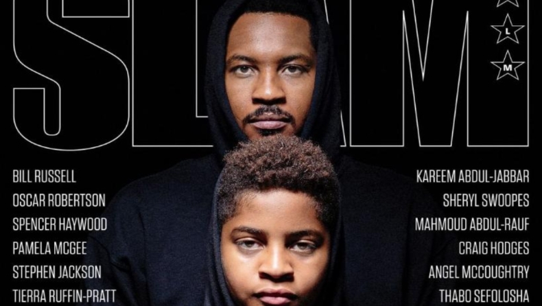 Ο Καρμέλο και ο γιος του στο αντι-ρατσιστικό εξώφυλλο του «SLAM Magazine» (pic)
