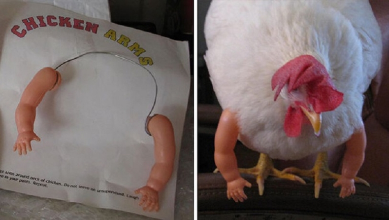 Τύπος έβαλε πλαστικά χέρια κούκλας στο κοτόπουλό του και έγινε «σφίχτης» (pics & vid)