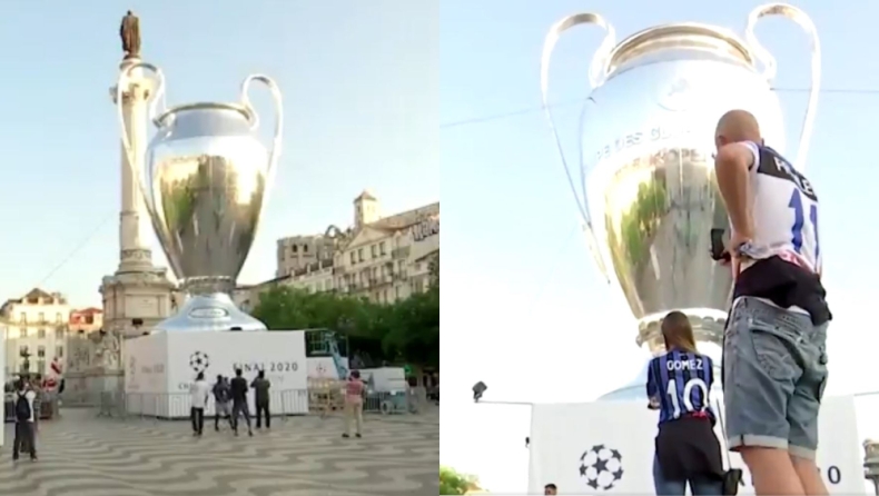 Μία τεράστια κούπα του Champions League στους δρόμους της Λισαβόνας (vid)