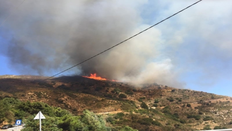 Φωτιά στη Νάξο: Εκκενώθηκε προληπτικά χωριό (pics)