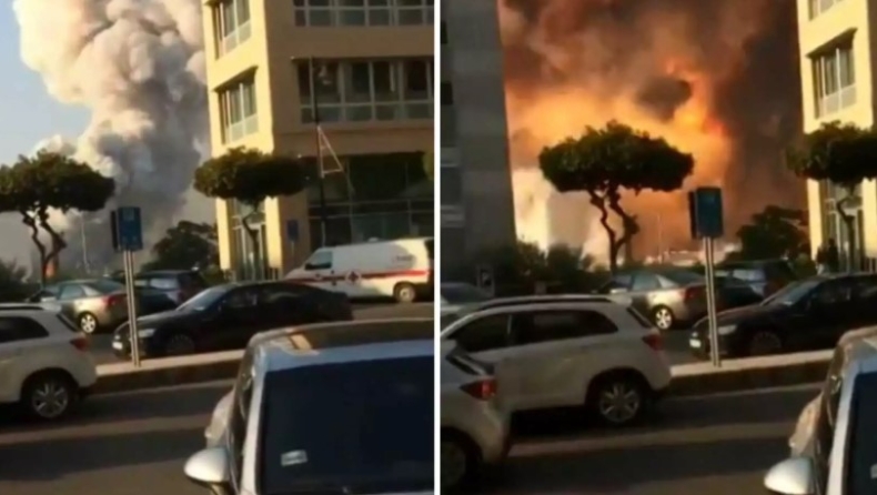 Βηρυτός: Νέο εφιαλτικό βίντεο λίγα μέτρα μακριά από την έκρηξη (vid)