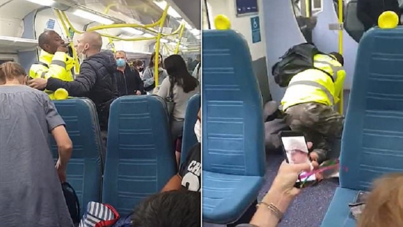 Τρομερό ξύλο σε τρένο στο Λονδίνο επειδή επιβάτης δεν φορούσε μάσκα (vid)