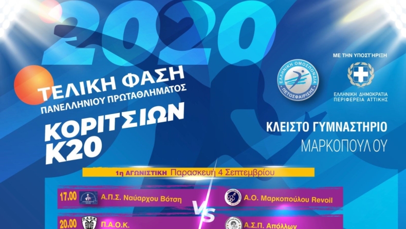 Η αφίσα της τελικής φάσης του Πανελλήνιου Πρωταθλήματος Κ20 κοριτσιών