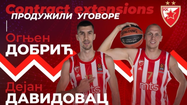 Ερυθρός Αστέρας: Ανανέωσε έως το 2022 τους Ντόμπριτς και Νταβίντοβατς