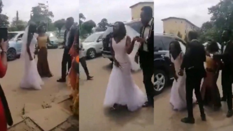 Νύφη ακύρωσε τον γάμο έξω από την εκκλησία επειδή ο γαμπρός την απάτησε με παράνυφο (vid)