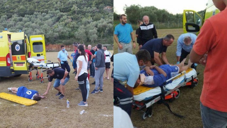 Παίκτης έχασε τις αισθήσεις του και κατέρρευσε στο γήπεδο στην Αιτωλοακαρνανία (pics & vid)