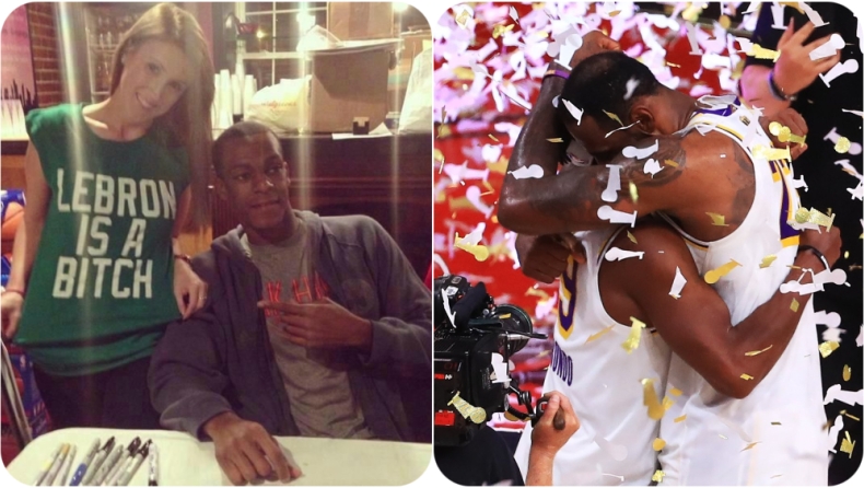 Λέικερς: Από το... LeBron is a Bitch στην αγκαλιά του «Βασιλιά» ο Ρόντο! (pics)