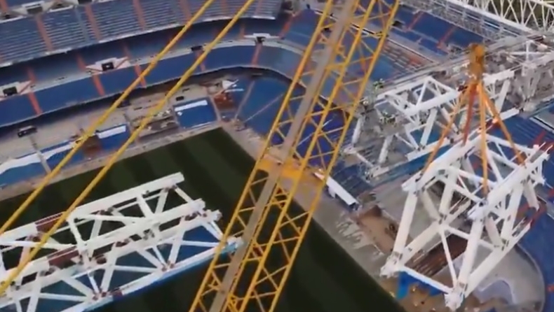 Ρεάλ Μαδρίτης: Το νέο βίντεο με τις εργασίες ανακατασκευής και τοποθέτησης της στέγης! (vid)