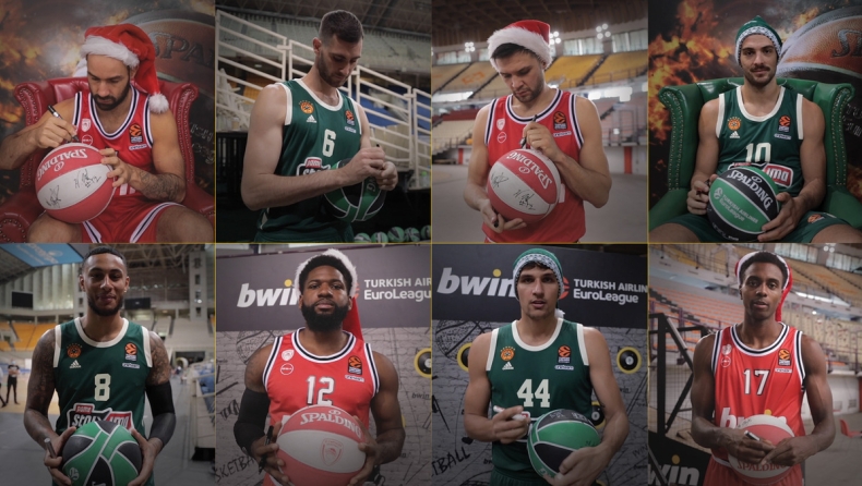 Χριστουγεννιάτικα δώρα και ευχές από την bwin και τους παίκτες Ολυμπιακού & Παναθηναϊκού! (vid)