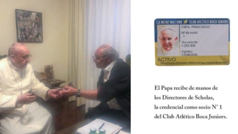 Πάπας: Αν και οπαδός της Σαν Λορέντζο, έγινε μέλος της Μπόκα Τζούνιορς (pics)