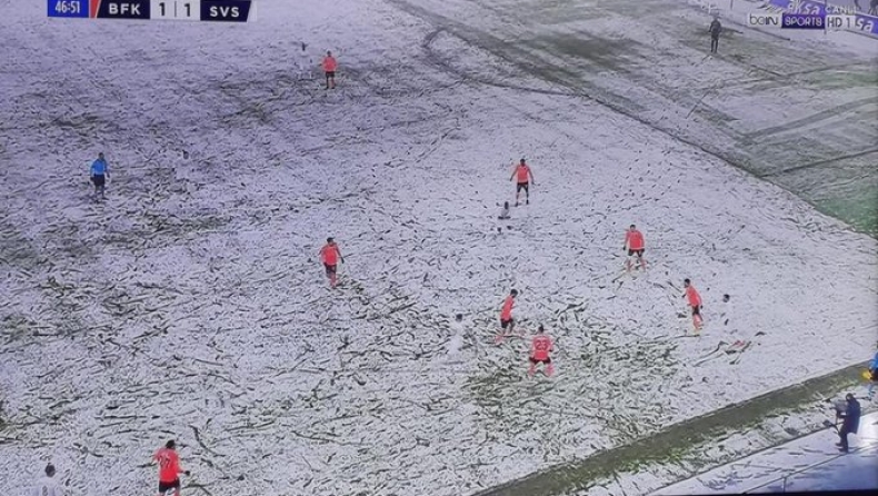 Η Σίβασπορ έπαιζε με λευκά στα χιόνια και... εξαφανίστηκαν οι παίκτες της (pic & vid)