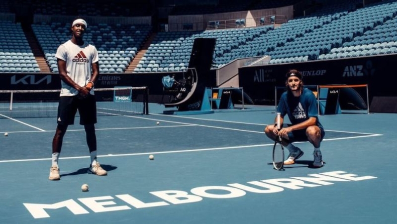 Australian Open: Προπόνηση με Ίμερ ο Τσιτσιπάς (pics&vid)