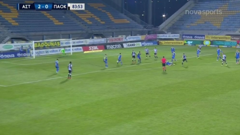 Αστέρας Τρίπολης - ΠΑΟΚ: Με όμορφο σουτ ο Ζίβκοβιτς μείωσε σε 2-1 (vid)