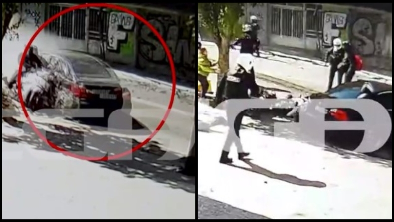 Καταδίωξη στη Λιοσίων: Η στιγμή που η κλεμμένη BMW παρασύρει δύο μοτοσικλετιστές (vid)