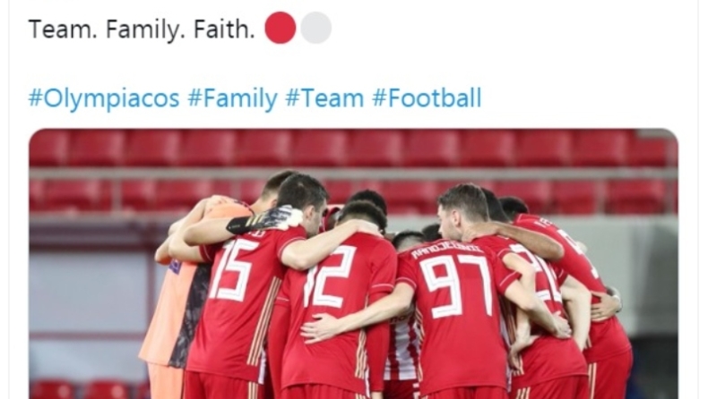 Ολυμπιακός στο Twitter μετά την Άρσεναλ: «Ομάδα, οικογένεια και πίστη»