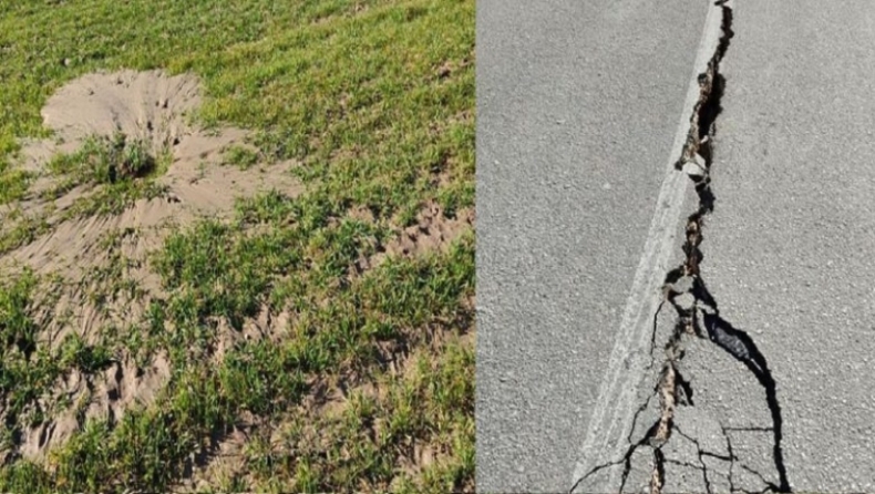 Σεισμός στην Ελασσόνα: Ο δρόμος άνοιξε στα δύο στο Βλαχογιάννι (pics)