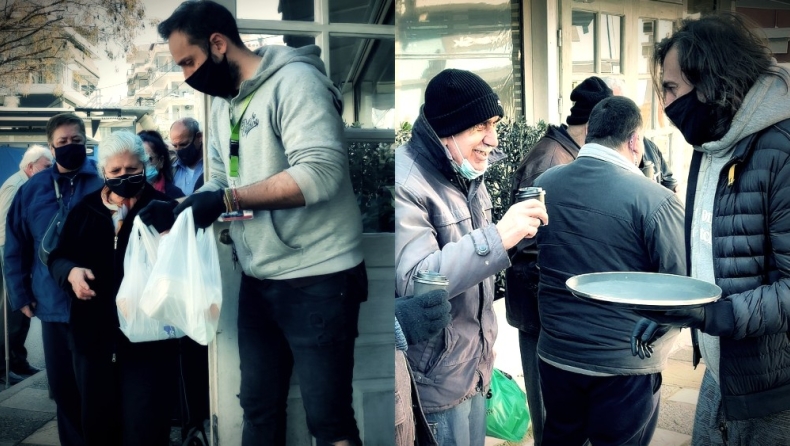 Γεύματα «αγάπης» σε άπορους και άστεγους της Θεσσαλονίκης (pics, vid)