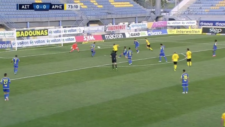 Αστέρας Τρίπολης – Άρης: Φοβερή πάσα Γκάμα και ο Μαντσίνι κάνει το 0-1 (vid)