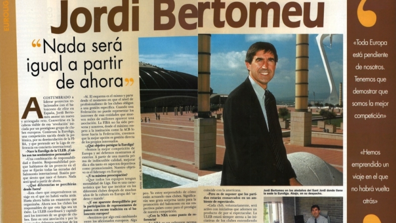 Η πρώτη συνέντευξη του Μπερτομέου πριν από 20 χρόνια για τη νεοσύστατη EuroLeague: «Τίποτα δεν θα είναι το ίδιο»!