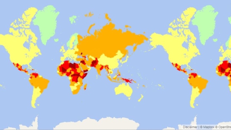Αυτές είναι οι πιο επικίνδυνες χώρες του κόσμου (χάρτης)