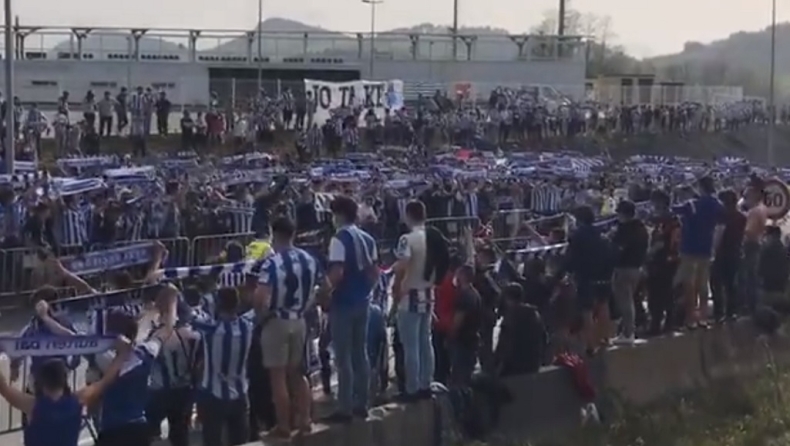 Ρεάλ Σοσιεδάδ: Χιλιάδες οπαδοί ξεπροβόδισαν την αποστολή ενόψει τελικού! (vid)