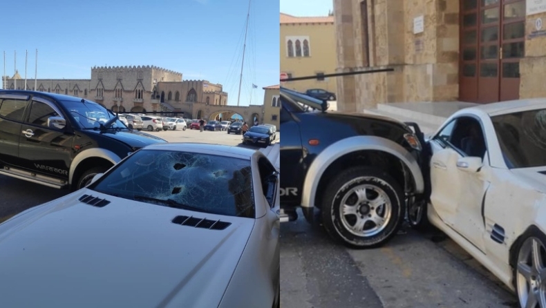 Αστυνομικός σε κατάσταση «αμόκ» έσπασε το αυτοκίνητο του αστυνομικού διευθυντή στη Ρόδο (pics)