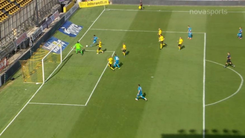 Άρης - Ολυμπιακός: Δοκάρι μετά από γύρισμα του Ντρέγκερ (vid)