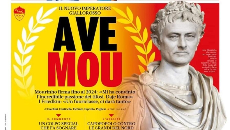 Η «Gazzetta dello Sport» έντυσε Καίσαρα τον Μουρίνιο: «ΑVE MOU» (pic)