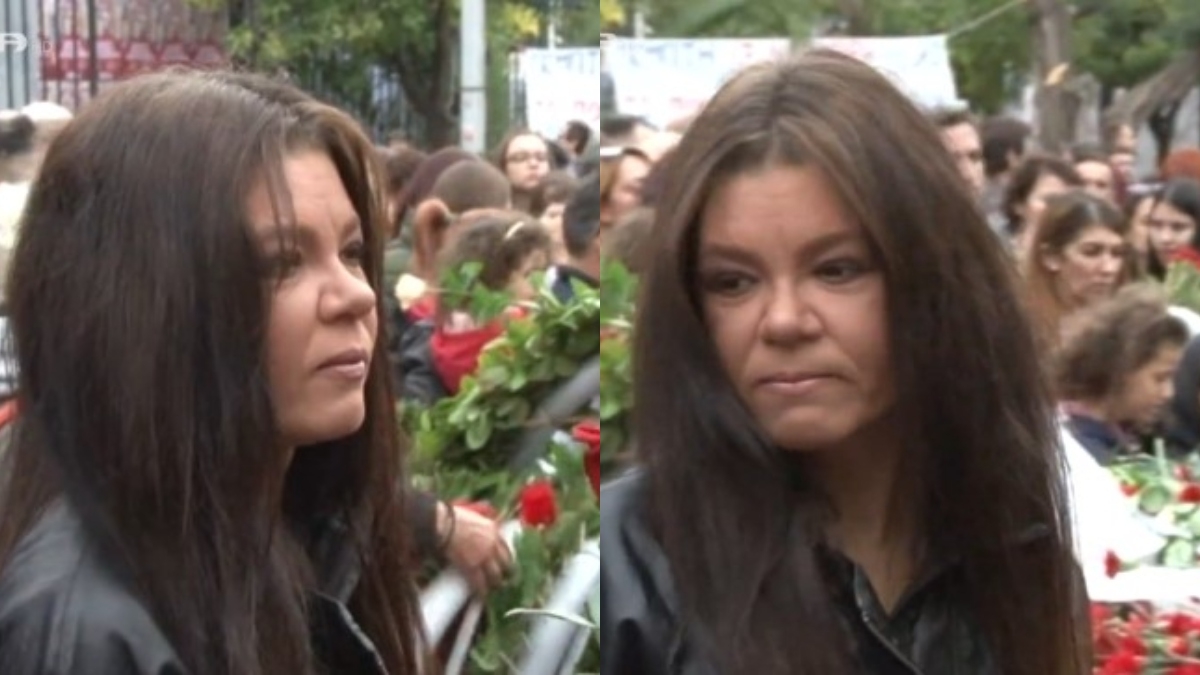 Η Ρουσλάνα κατέθεσε κόκκινο τριαντάφυλλο για την επέτειο του Πολυτεχνείου (vid)