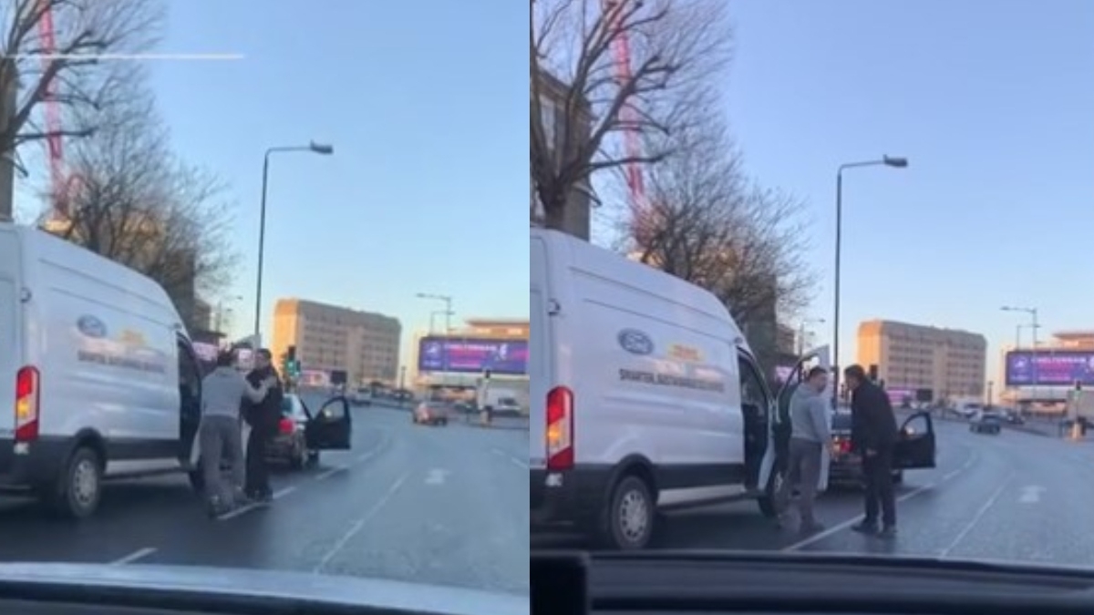 Oδηγοί στην Βρετανία, παράτησαν τα αμάξια τους στη μέση του δρόμου, έκοψαν τη κυκλοφορία και τσακώθηκαν...με την ησυχία τους (vid)