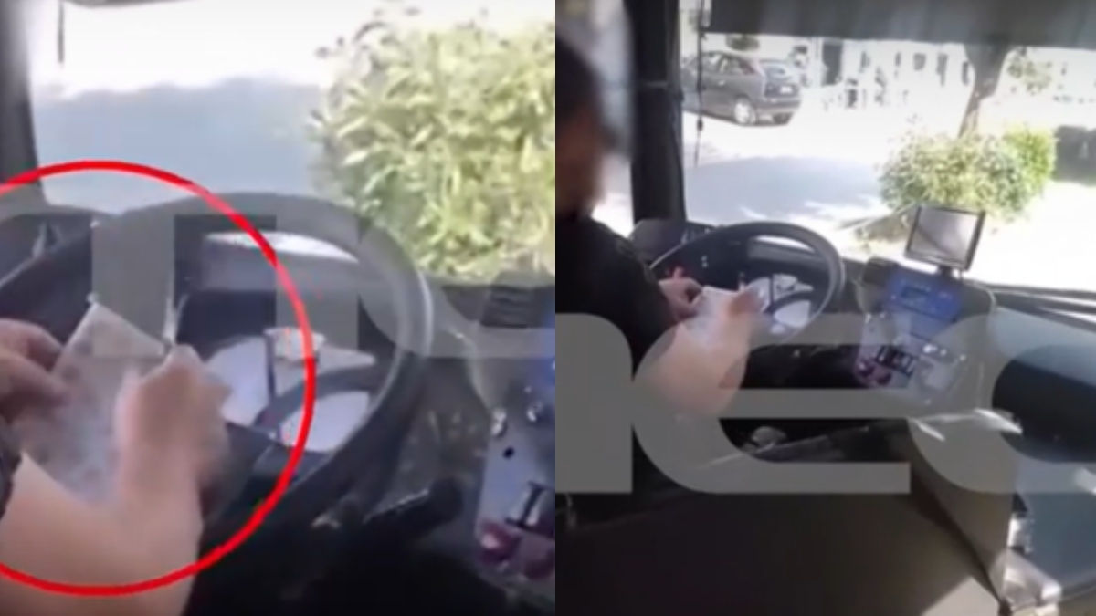 Οδηγός λεωφορείου στην Κηφισιά λύνει σταυρόλεξο ενώ βρίσκεται στο τιμόνι (vid)
