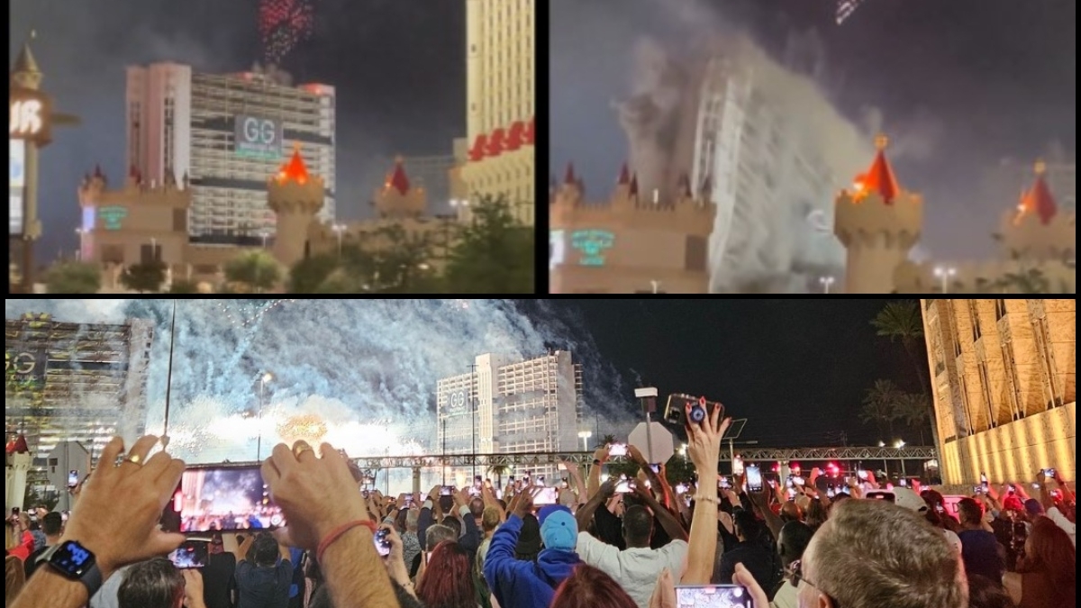 Κατεδαφίστηκε με εντυπωσιακό τρόπο το εμβληματικό καζίνο «Tropicana» στο Λας Βέγκας: Η στιγμή της πολύχρωμης έκρηξης (vid)