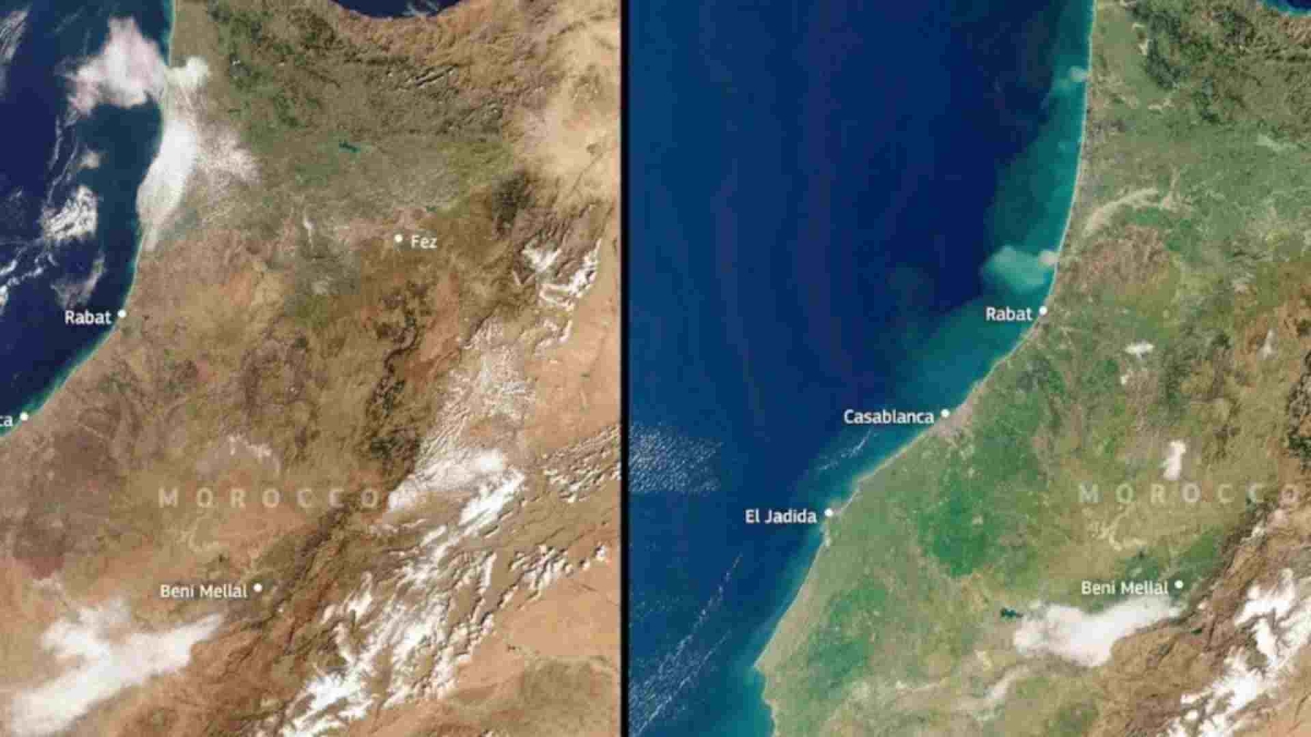 Δορυφορικές εικόνες δείχνουν μια αλλαγή στο Μαρόκο που δεν έχει παρατηρηθεί εδώ και μια δεκαετία