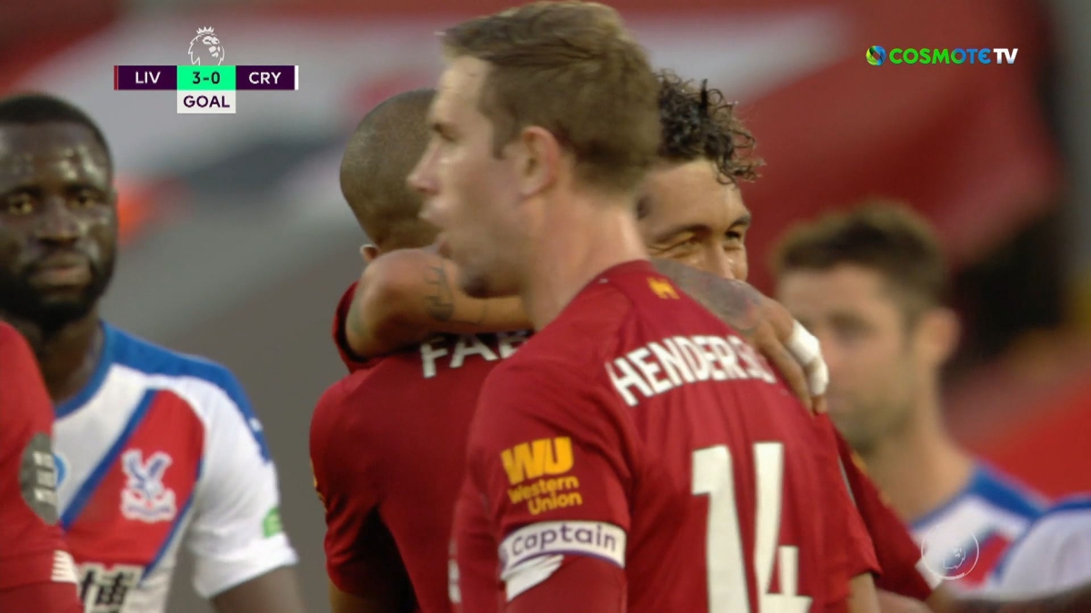 Λίβερπουλ – Κρίσταλ Πάλας: Ασύλληπτος «κεραυνός» Φαμπίνιο για το 3-0 (vid)
