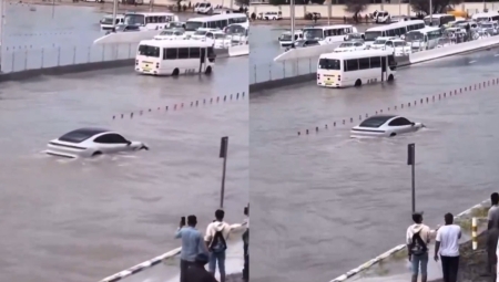 Ηλεκτρική Porsche κολύμπησε στο Ντουμπάι και βγήκε στην... απέναντι όχθη (vid)