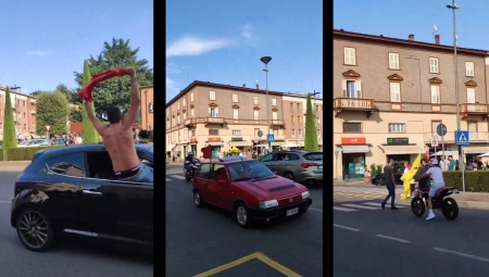 Οι τιφόζι της Ferrari βγήκαν στους δρόμους του Μαρανέλο μετά την νίκη του Λεκλέρ (vid)