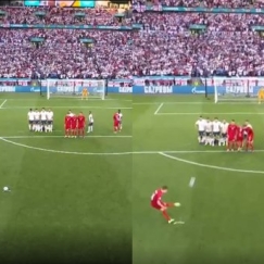 Πανέξυπνο τρικ της Δανίας, το τείχος «έκλεισε» και επηρέασε τον Πίκφορντ στη φαουλάρα του Ντάμσγκααρντ (pic & vid)