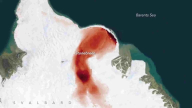 Επιστήμονες της NASA ανακάλυψαν μια «κόκκινη καρδιά» σε παγετώνα της Νορβηγίας