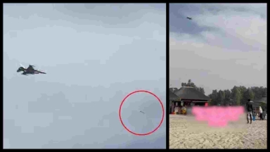 Συγκλονιστικό βίντεο από τη Μέση Ανατολή: Η στιγμή που F-16 των ΗΑΕ καταδιώκει ιρανικό drone πάνω από παραλία στο Ντουμπάι