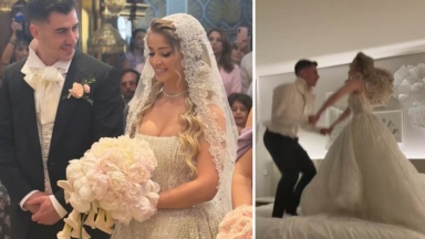 Όπως κάνουν όλα τα ζευγάρια: Ο Φειδίας χοροπηδούσε στο κρεβάτι με τη σύζυγό του μετά τον γάμο τους (vid)